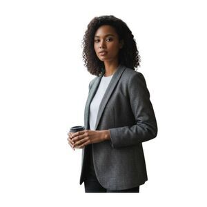 FOREVER 21 I LOVE H81 GRAY BLAZER SZ.S EUC.